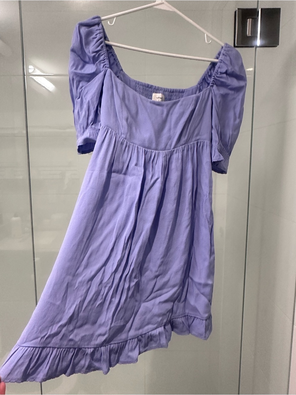 Aritzia Wilfred Lavender Puff-Sleeve Square-Neck Women’s Top